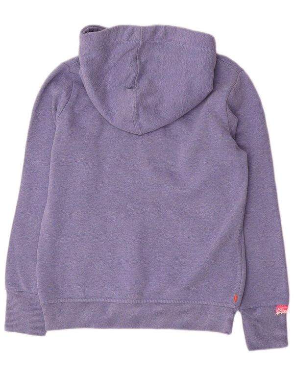 Felpa con cappuccio grafica da donna Superdry UK 14 cotone viola medio