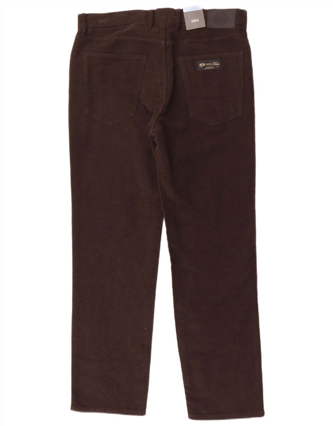 Pantaloni casual dritti vestibilità regolare da uomo Marks & Spencer W34 L31 Marrone