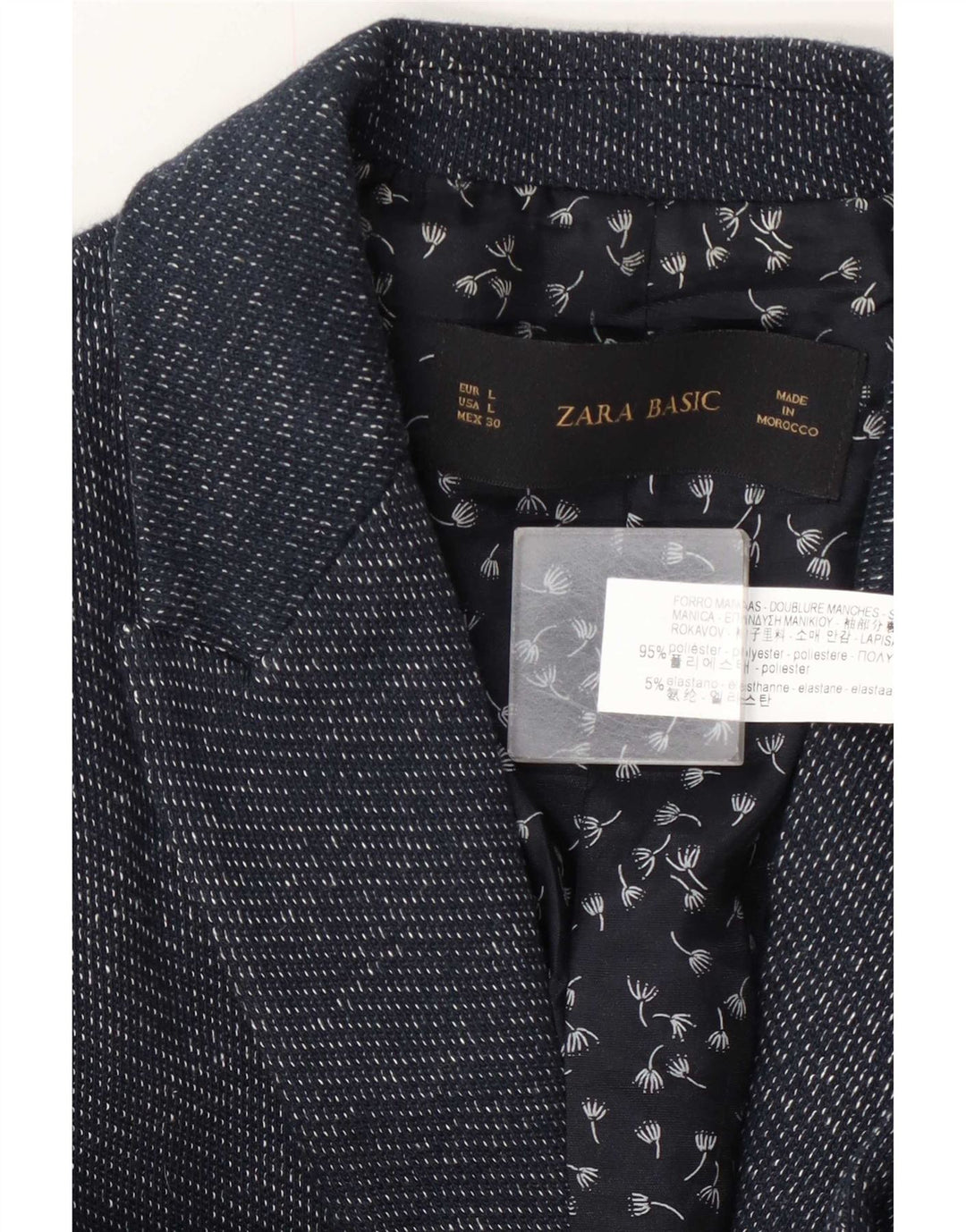 Giacca blazer da donna a 1 bottone Zara UK 14 grande poliestere blu navy