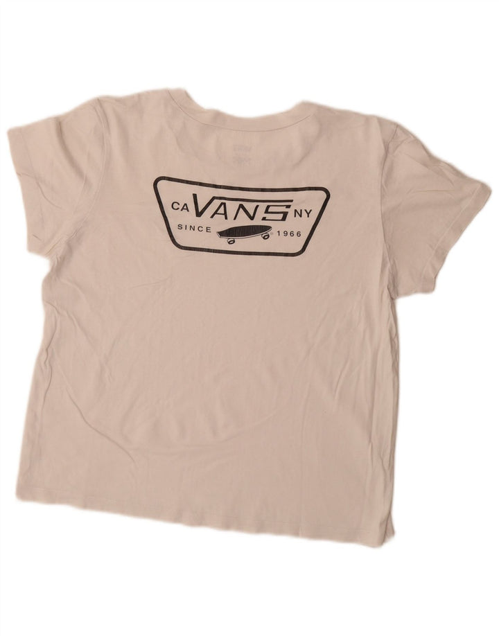 T-shirt grafica da donna Vans UK 16 grande bianca
