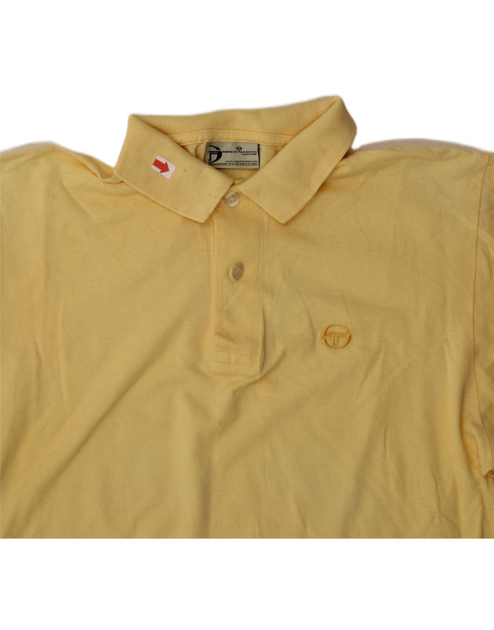 SERGIO TACCHINI Mens Polo Shirt Medium Yellow Vintage Sergio Tacchini and Second-Hand Sergio Tacchini from Messina Hembry 