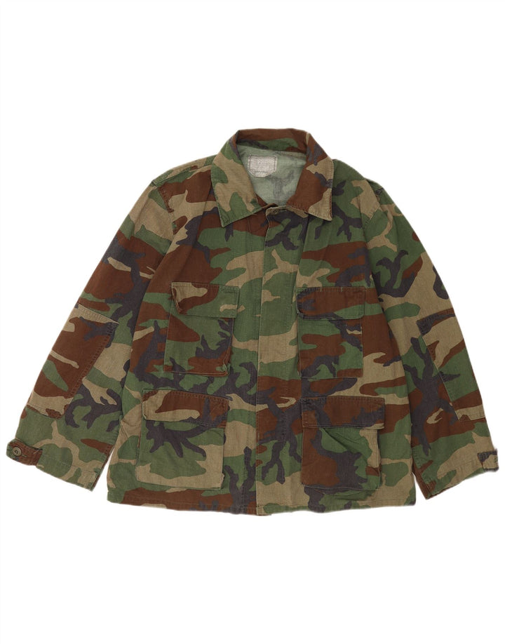 Camicia militare vintage da uomo mimetica kaki media