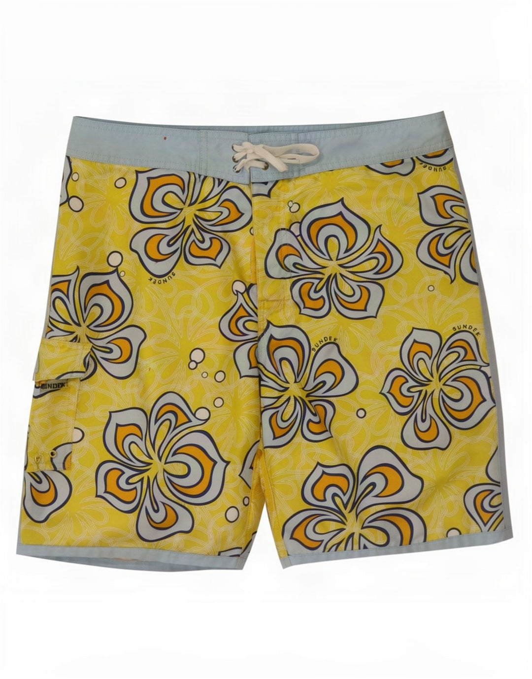 Pantaloncini da bagno da uomo Sundek Poliestere floreale giallo medio
