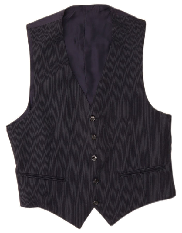 Gilet vintage da uomo piccolo gessato blu navy