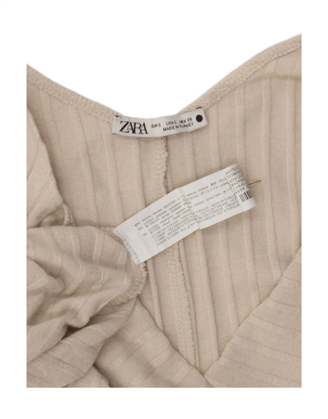 Abito sottoveste Zara da donna UK 10 piccolo in viscosa beige