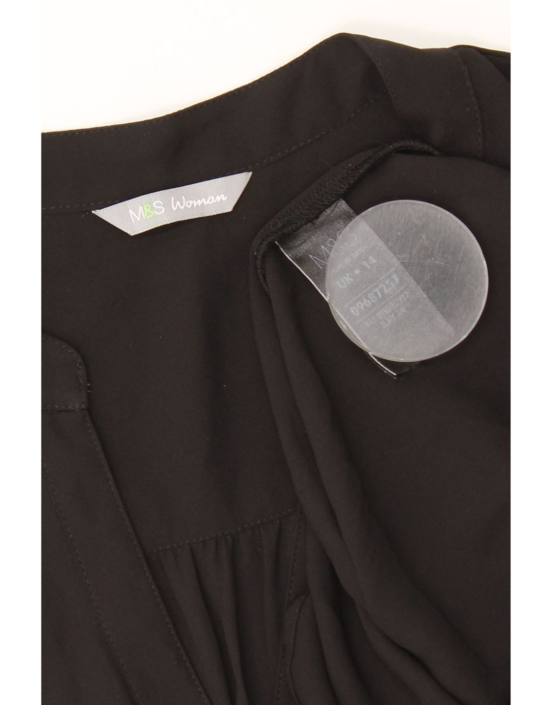 MARKS & SPENCER Camicetta senza maniche da donna UK 14 Large Nera