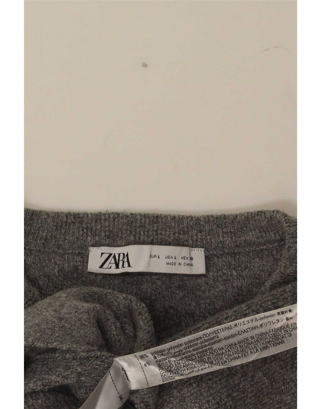 Maglione cardigan da donna Zara UK 14 grande poliestere grigio