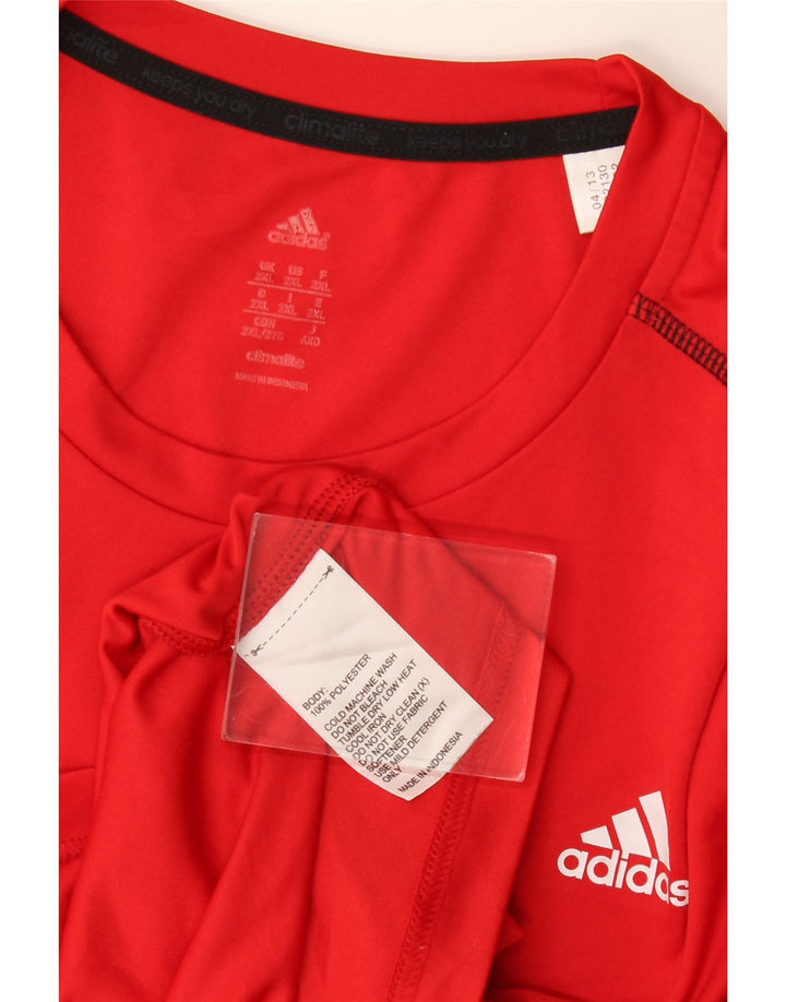 T-shirt ADIDAS da uomo Climalite Top 2XL Poliestere color block rosso
