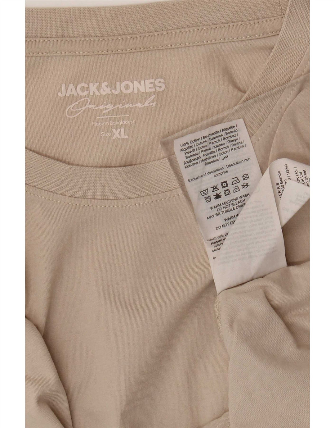 T-shirt da uomo Jack & Jones Top XL in cotone beige