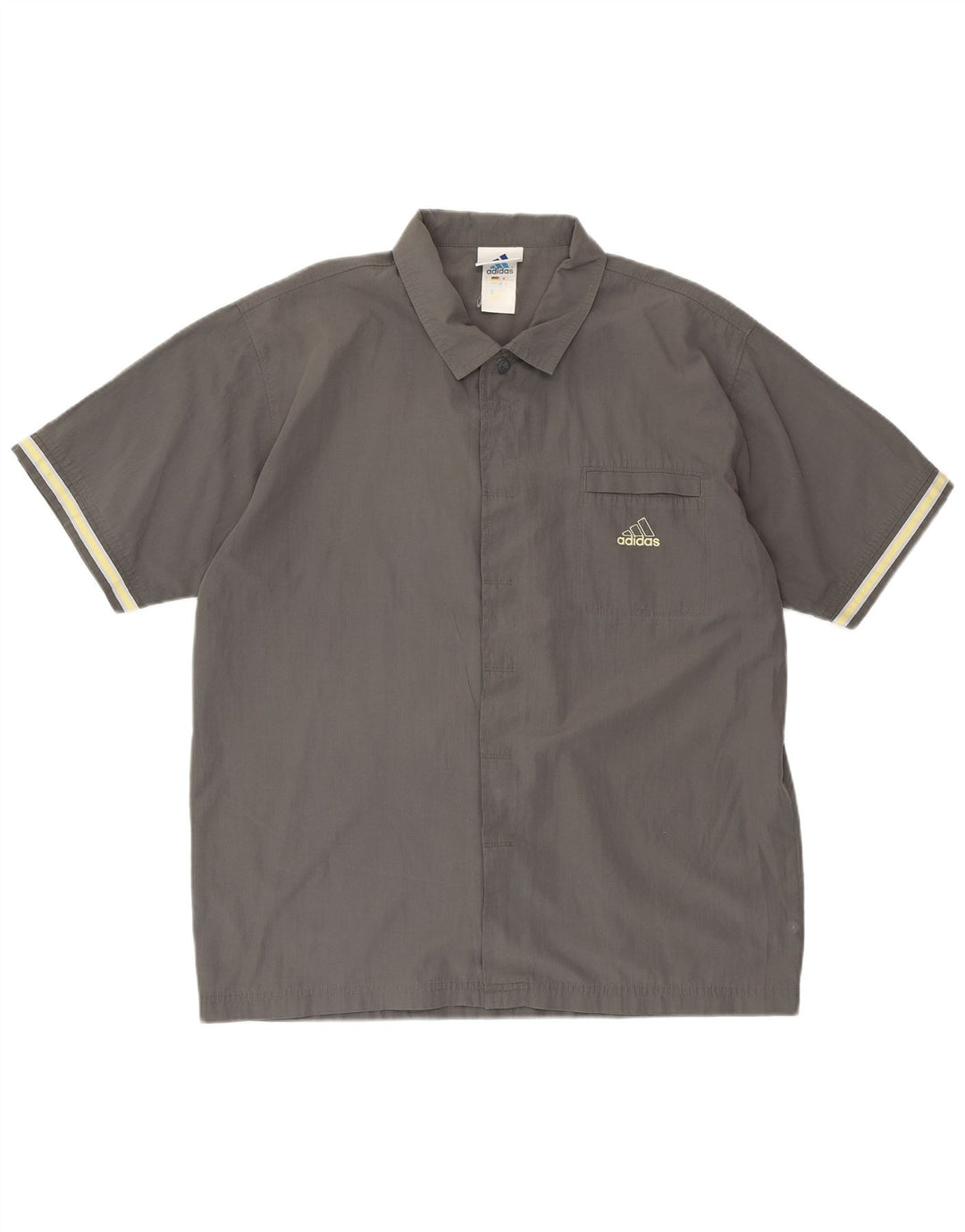 Camicia a maniche corte da uomo ADIDAS UK 44/46 grande cotone grigio