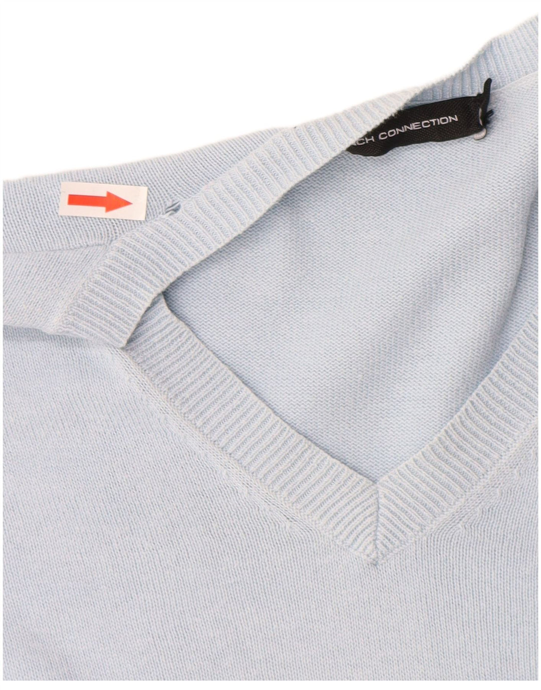 Maglione da donna con scollo a V French Connection UK 14 Cotone blu medio