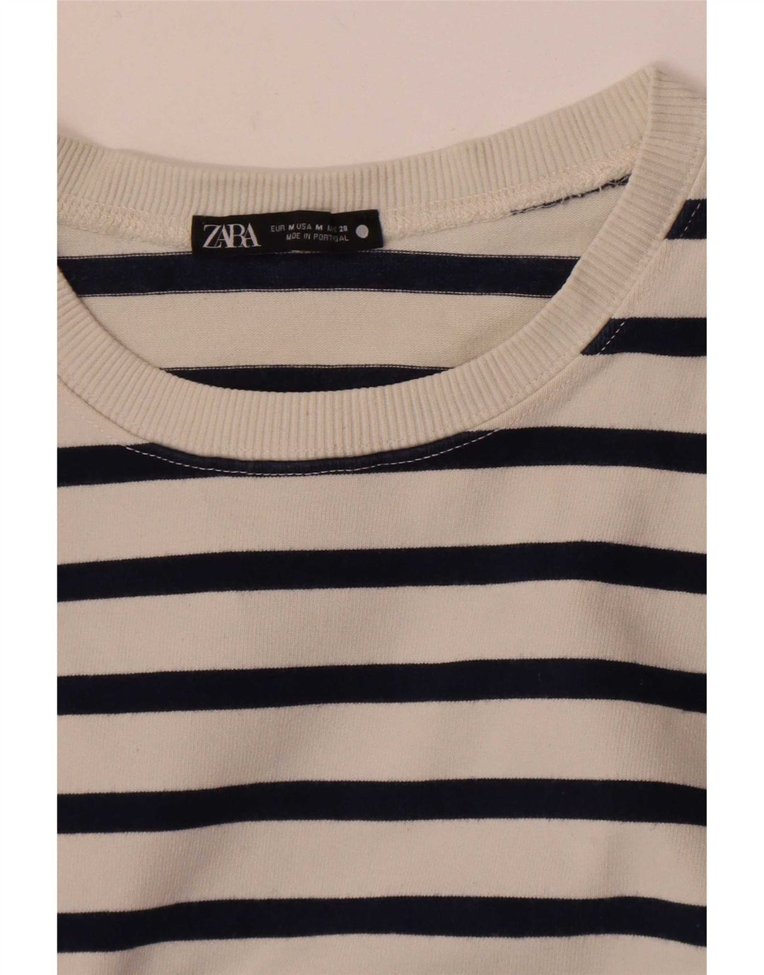 Top Zara da donna a maniche lunghe UK 14 a righe bianche medie