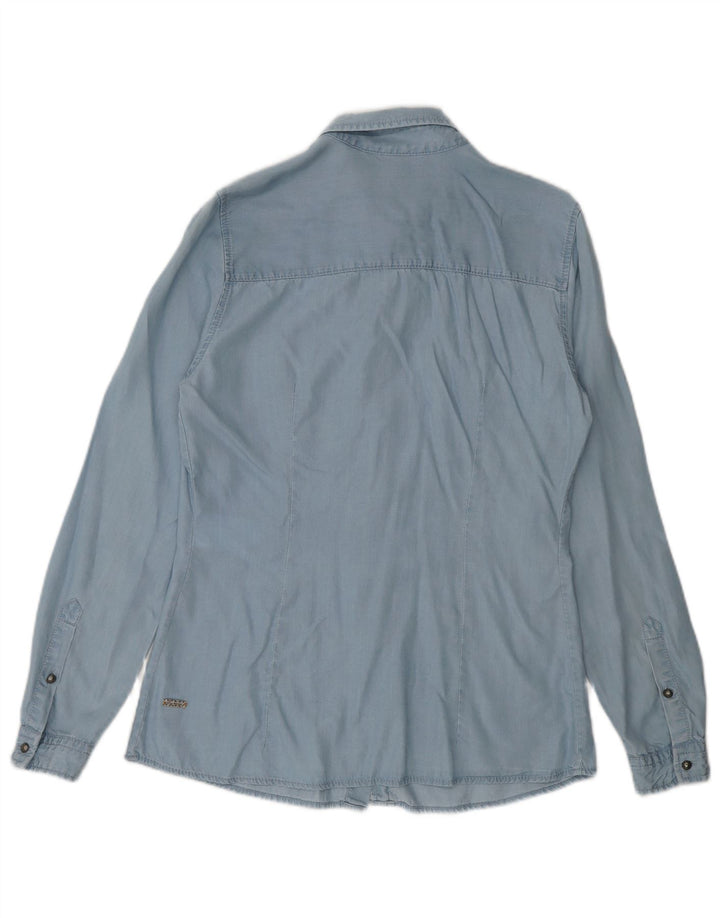 Camicia oversize da donna Hugo Boss UK 6 XS Lyocell blu