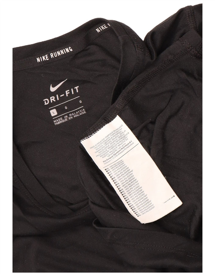 T-shirt da running Nike Dri Fit da donna, taglia UK 16, grande, poliestere nero