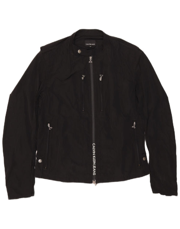 Giacca da corsa grafica da uomo Calvin Klein Jeans UK 42 XL Nera