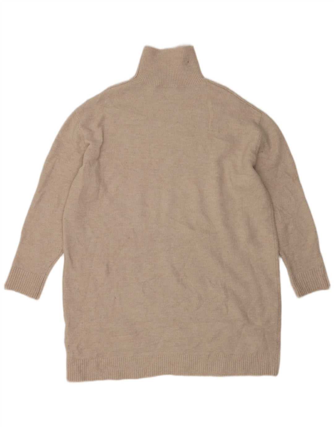 Abito maglione oversize a maniche lunghe da donna Zara UK 10 piccolo poliestere beige