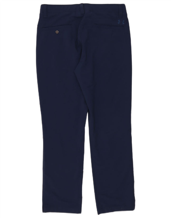 Pantaloni chino dritti da uomo Under Armour W34 L30 poliestere blu navy