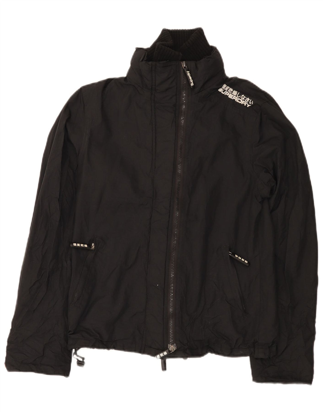 Giacca antipioggia grafica per ragazze Superdry 11-12 anni grande in nylon nero