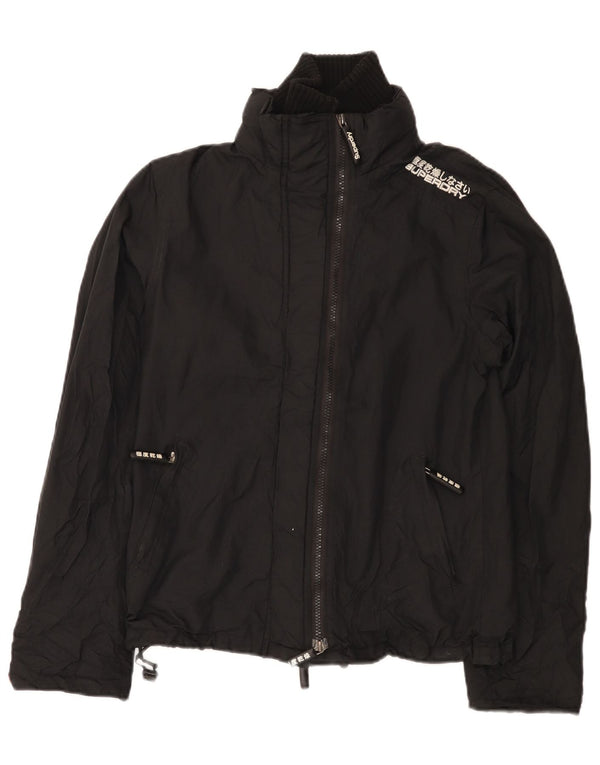 Giacca antipioggia grafica per ragazze Superdry 11-12 anni grande in nylon nero