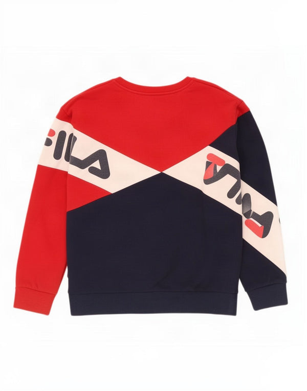 Felpa grafica da donna Fila Jumper UK 18 XL Blu navy in cotone color block