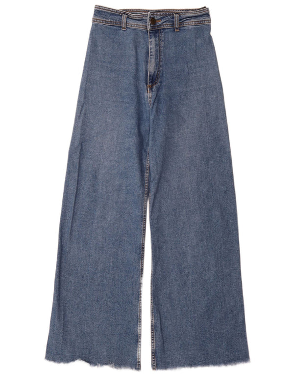 Jeans Zara da donna a gamba larga a vita alta EU 38 Small W28 L30 cotone blu