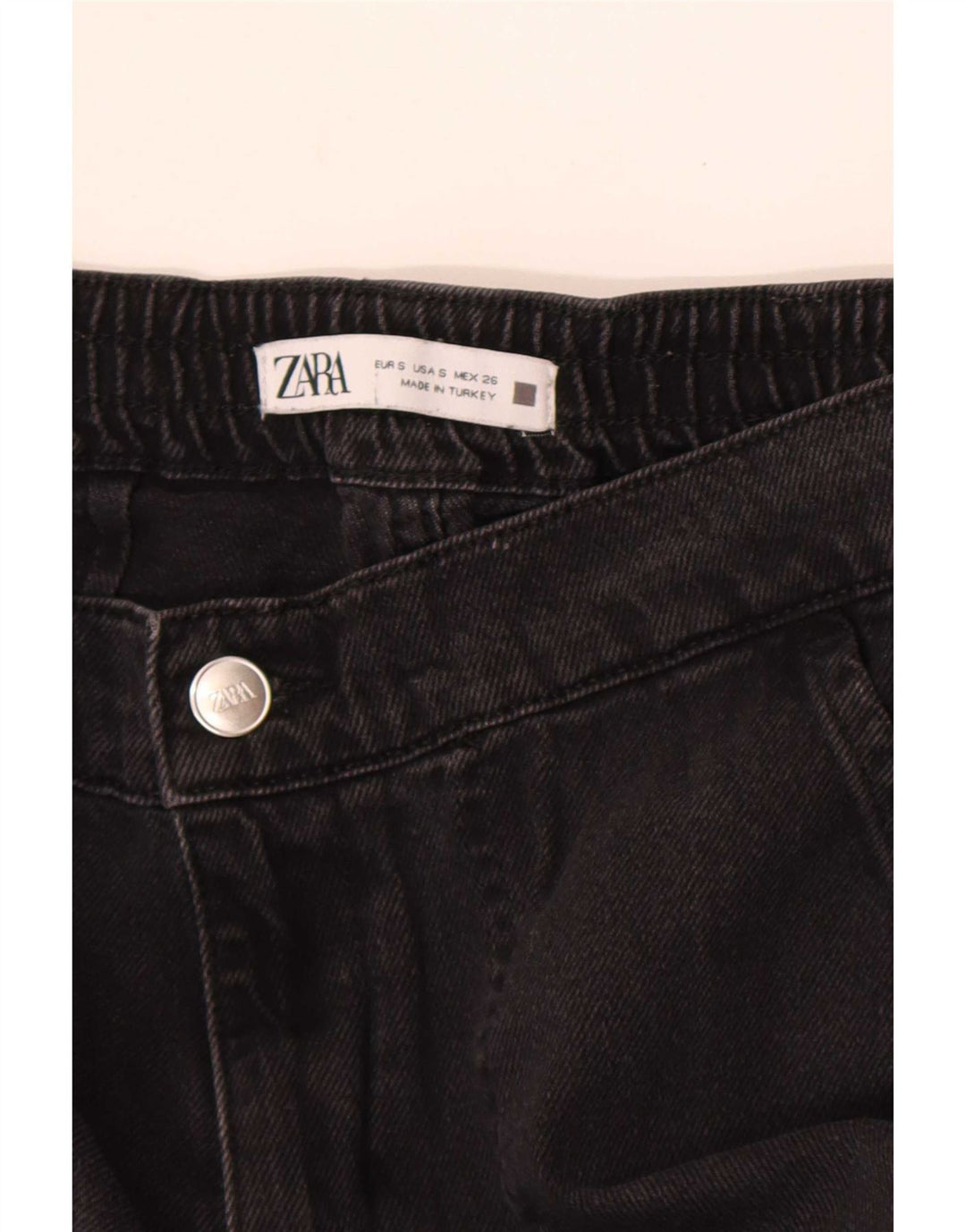 Jeans Zara da donna cargo a gamba larga piccoli W26 L28 neri