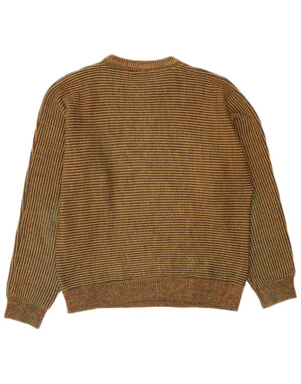 Maglione vintage da uomo girocollo a righe multicolori