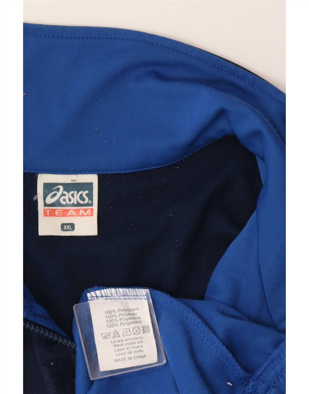 Asics Felpa con cappuccio da uomo con grafica con zip e collo 2XL Blu Colourblock