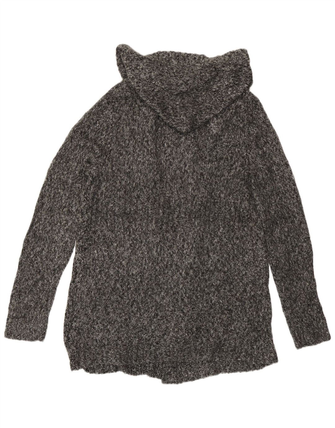 Maglione cardigan con cappuccio da donna Eddie Bauer UK 14 Grigio medio chiazzato