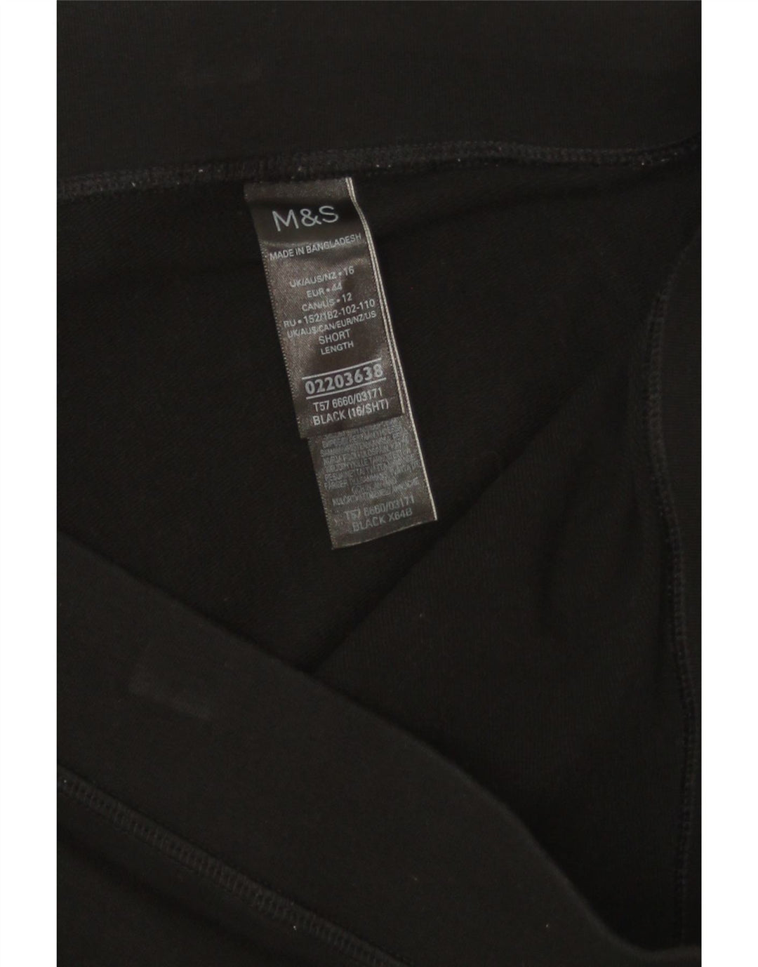 Leggings da donna Marks & Spencer UK 16 grande cotone nero