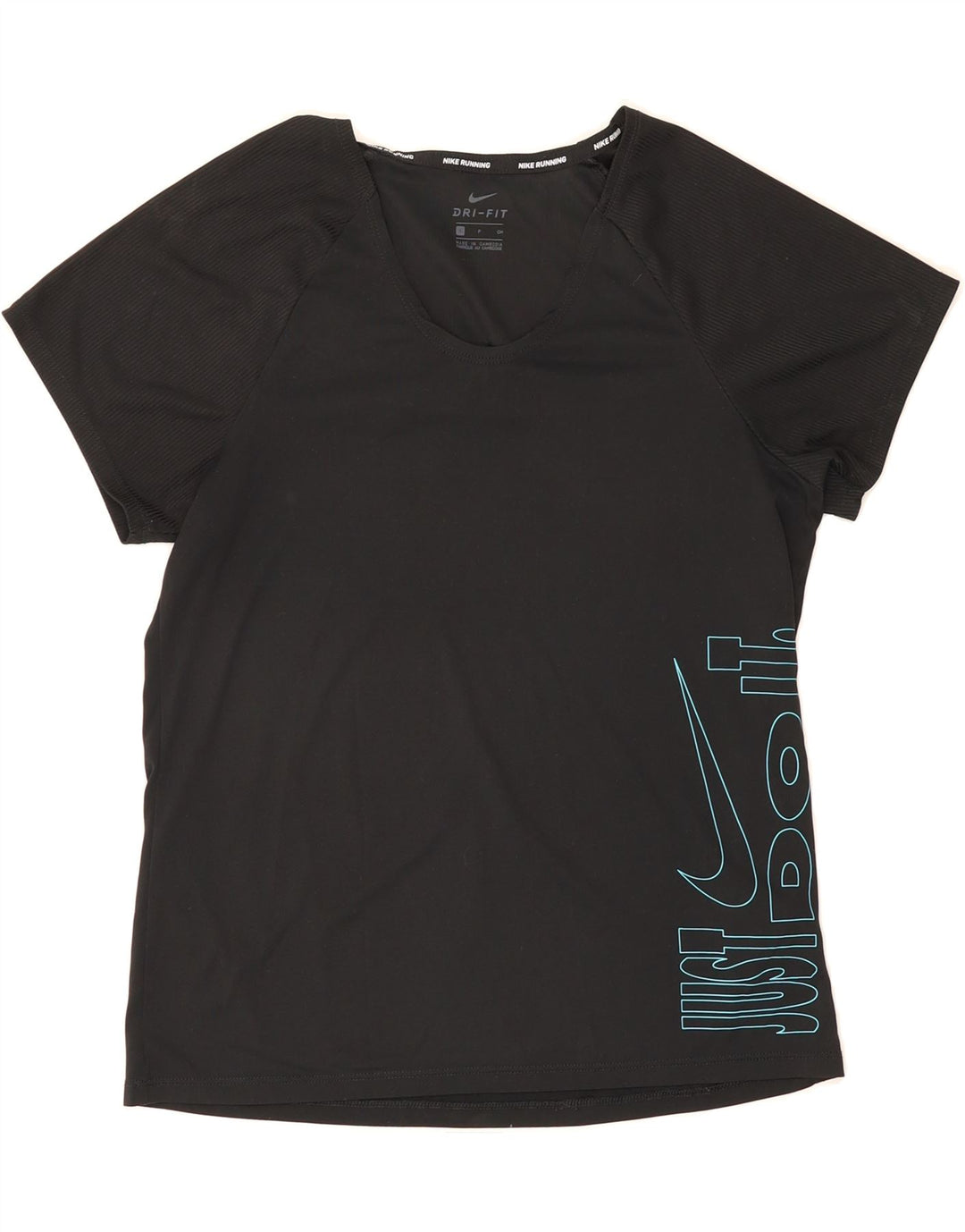 NIKE Womens Dri Fit Graphic T-Shirt Top UK 10 Small Black Polyester Vintage Nike and Second-Hand Nike from Messina Hembry 