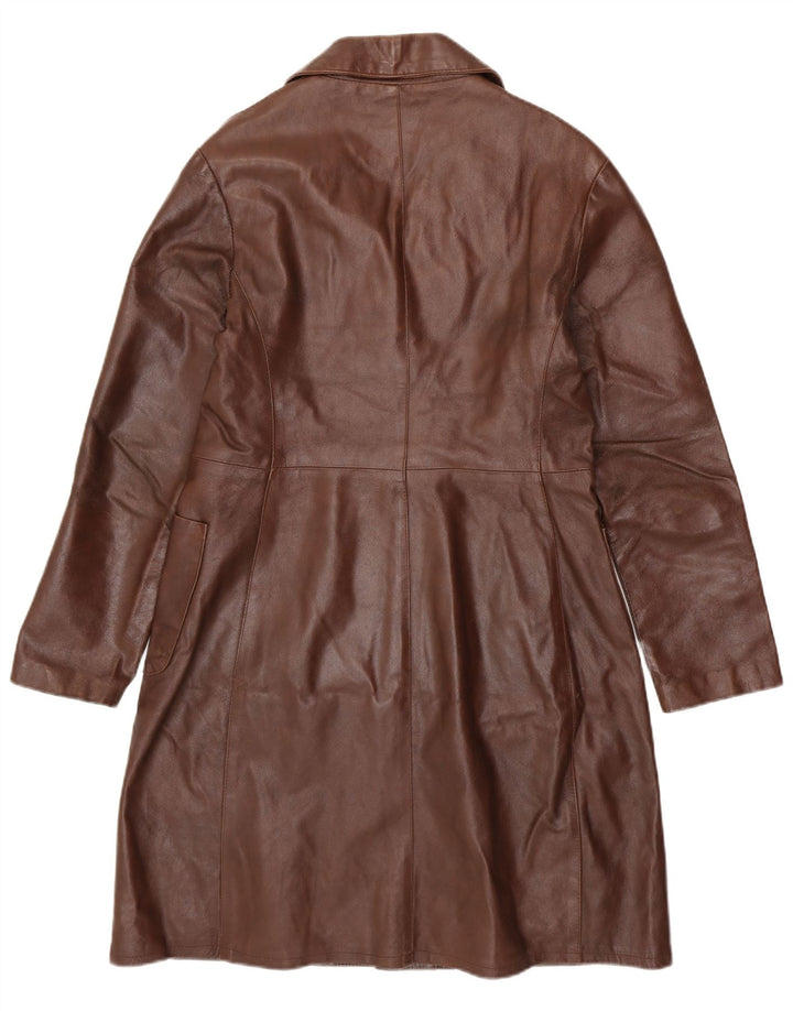 Cappotto in pelle da donna VINTAGE UK 18 XL in pelle marrone