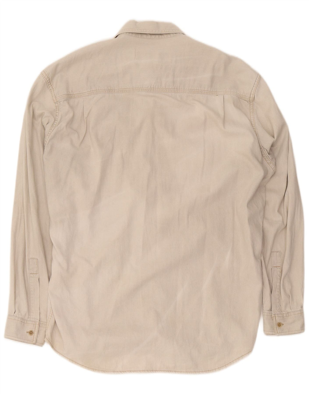 Camicia di jeans da uomo Marlboro Classics grande in cotone beige