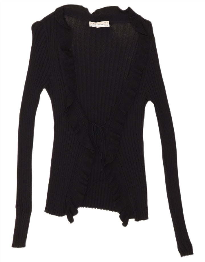 Top cardigan da donna Zara UK 12 medio nero