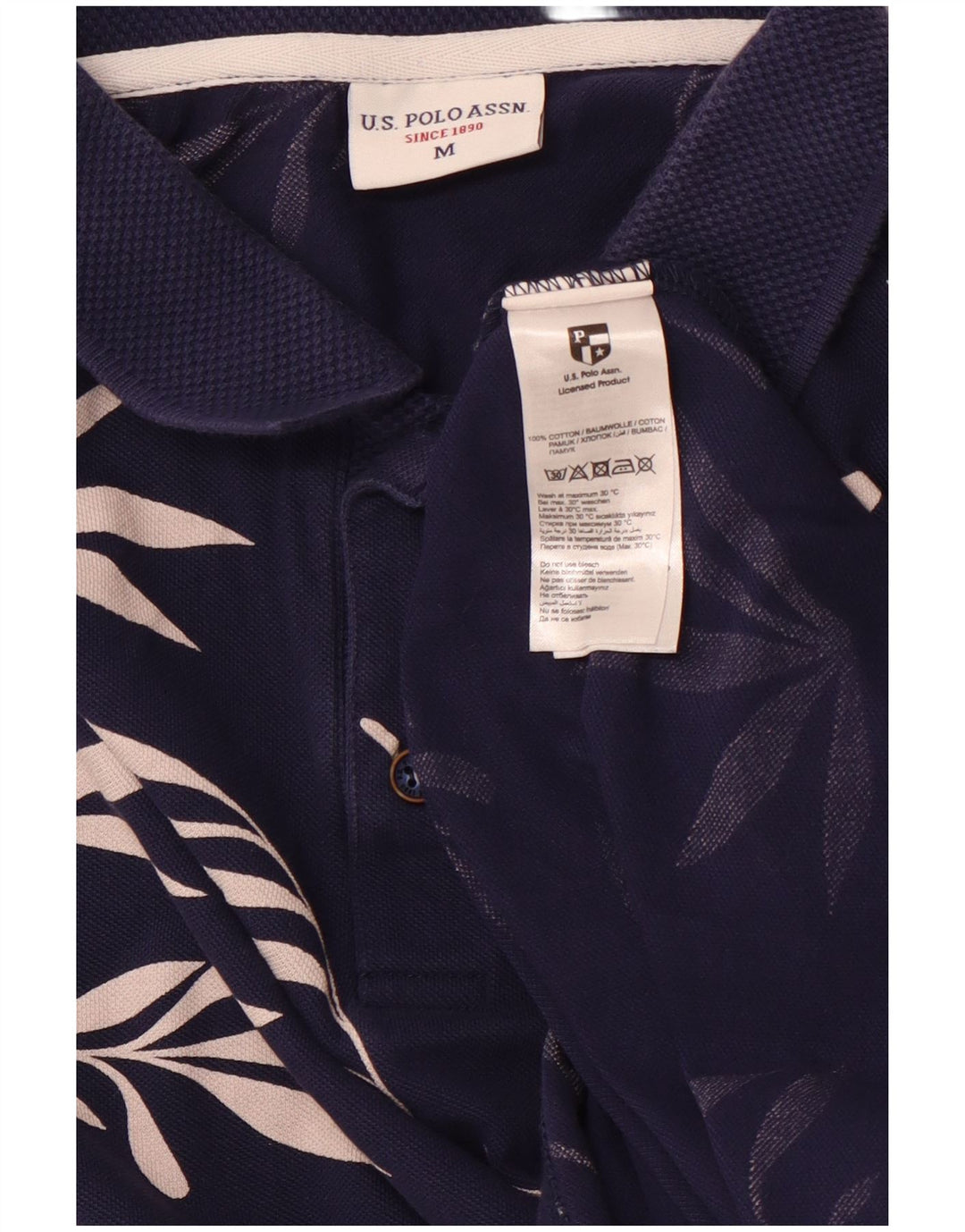 POLO ASSN. Polo da uomo in cotone floreale medio blu navy