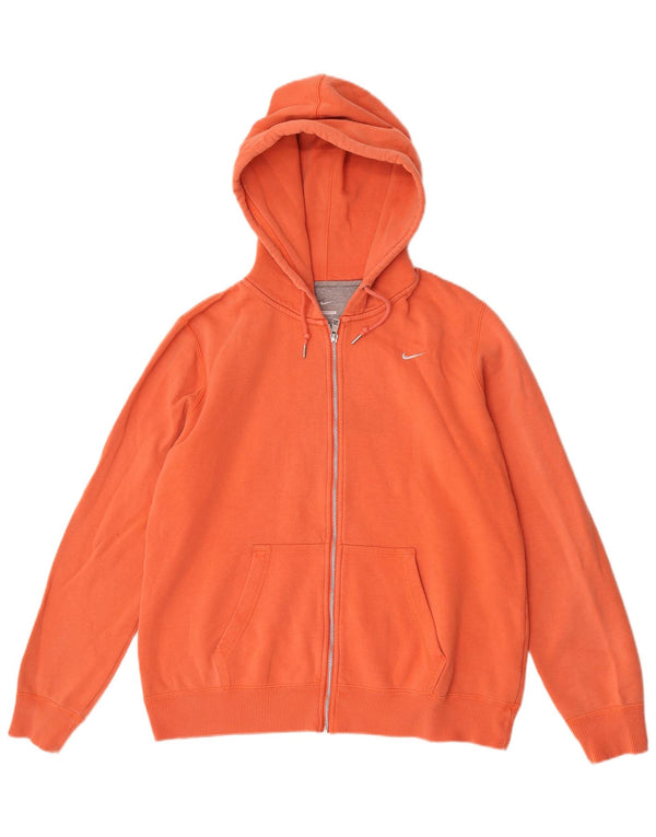 Felpa con cappuccio e zip Nike da uomo XL in cotone arancione