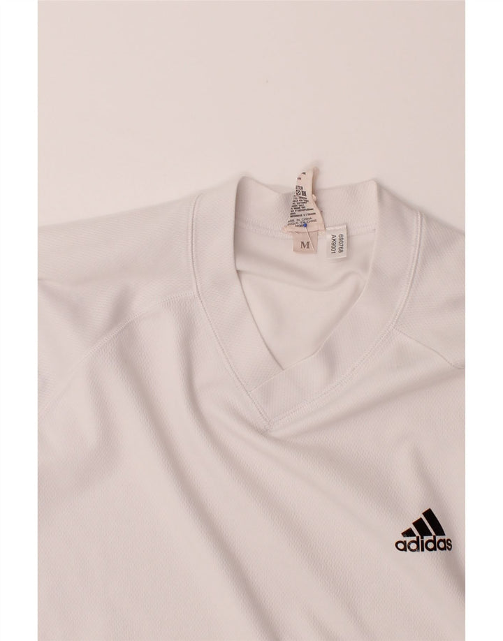 ADIDAS Mens Climalite T-Shirt Top Medium White Polyester Vintage Adidas and Second-Hand Adidas from Messina Hembry 