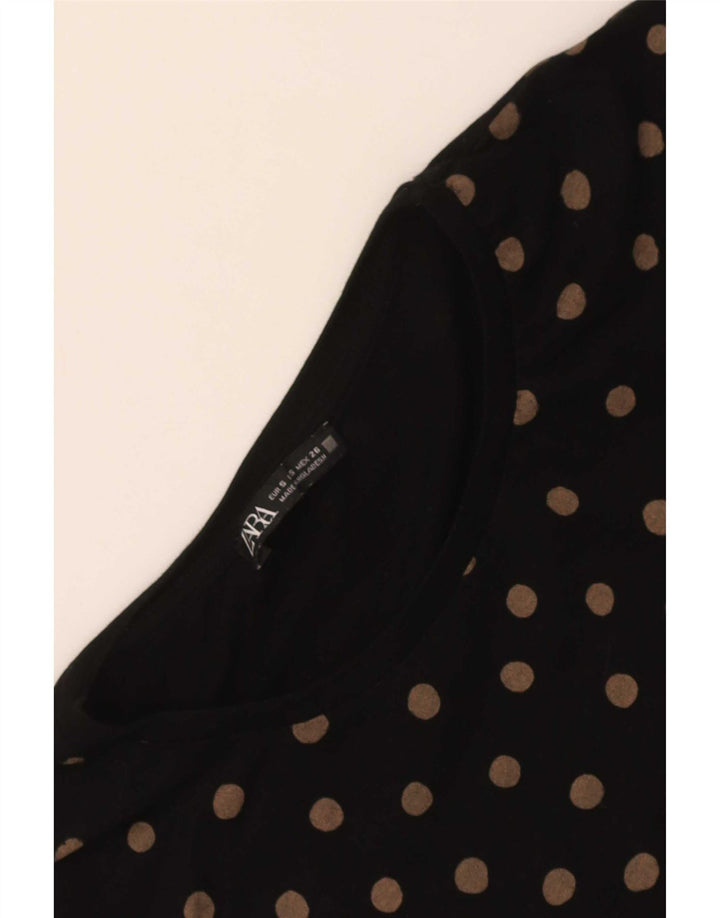 T-shirt Zara da donna Top UK 10 piccolo a pois neri