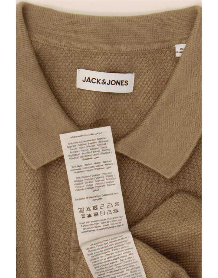 Camicia a maniche corte da uomo Jack & Jones in cotone beige medio