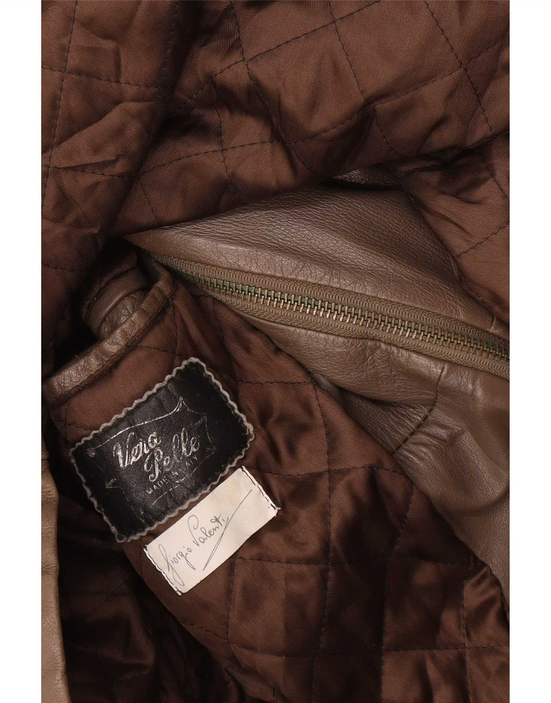 Giacca in pelle militare da uomo vintage UK 40 grande marrone
