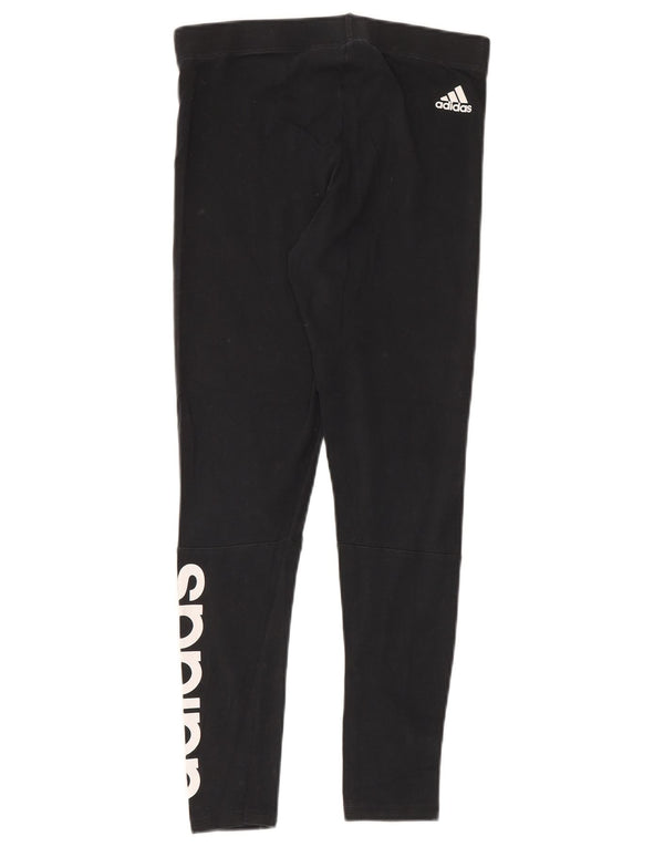 Leggings grafici da donna Adidas UK 12 cotone medio nero