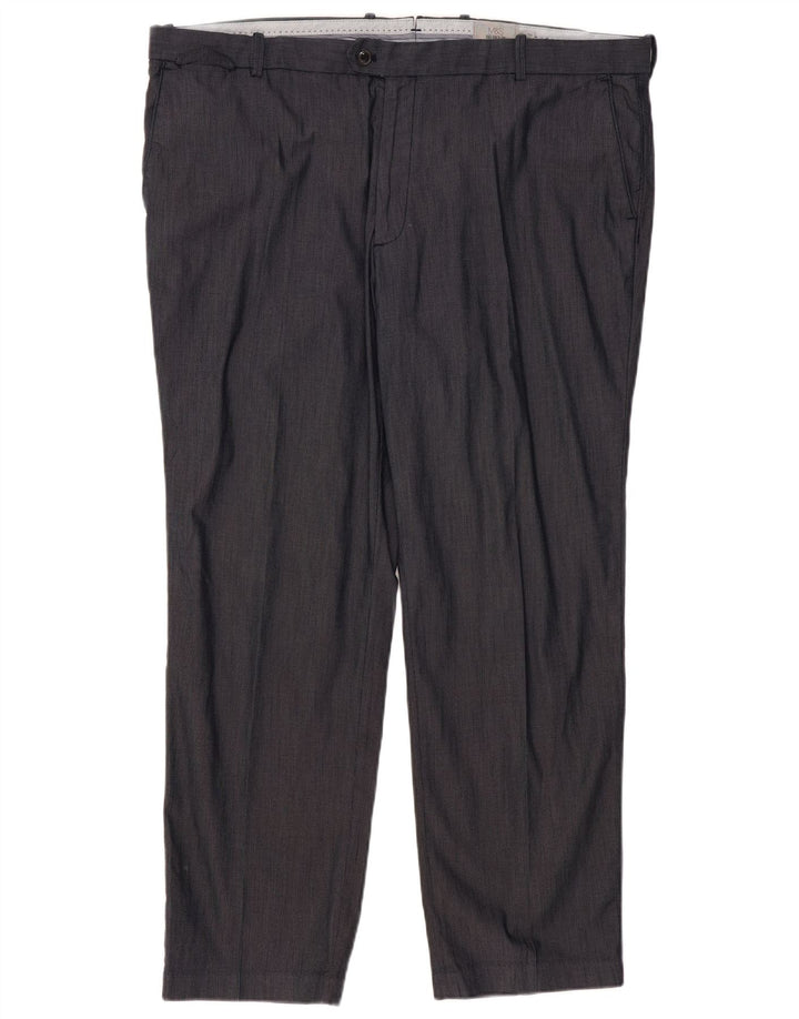 Pantaloni da abito dritti da uomo Marks & Spencer W44 L31 cotone blu navy