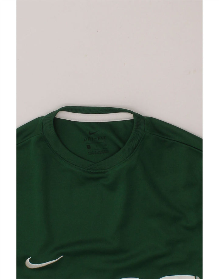 NIKE Boys Dri Fit Graphic T-Shirt Top 8-9 Years Small Green Polyester Vintage Nike and Second-Hand Nike from Messina Hembry 