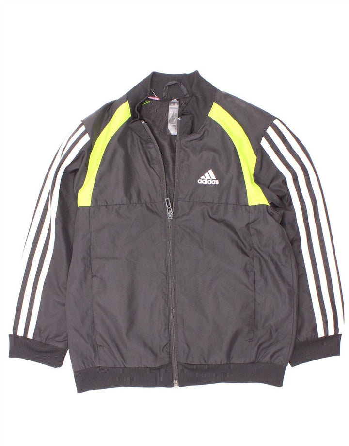 Giacca da tuta da ragazzo Adidas 5-6 anni in poliestere color block nero