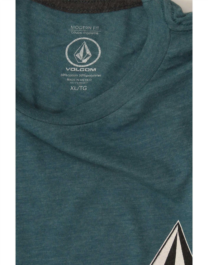 Volcom - Top grafico da uomo, vestibilità moderna, manica lunga, XL, cotone blu