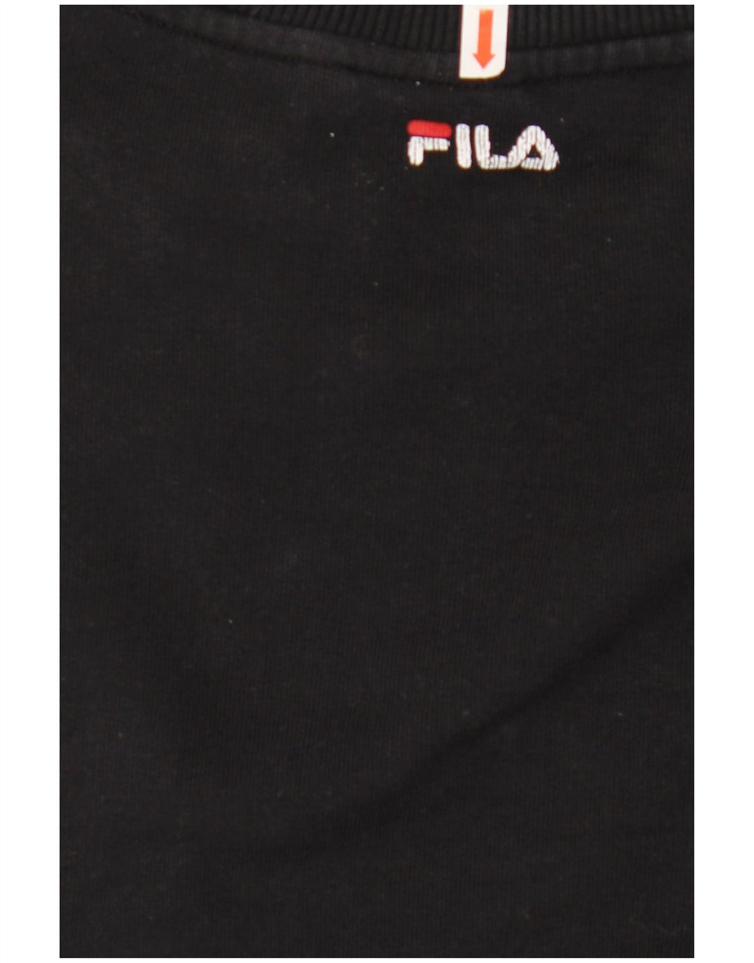 Felpa grafica da donna FILA maglione UK 16 grande cotone nero