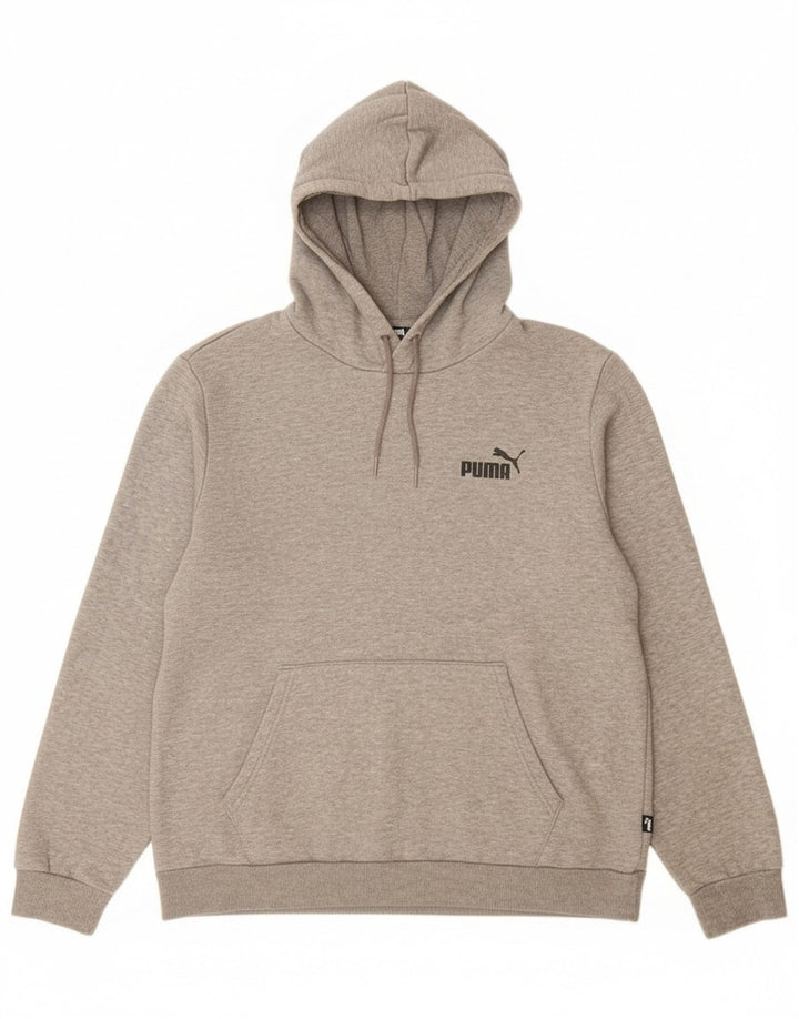 Felpa con cappuccio da uomo Puma in cotone chiazzato grigio medio
