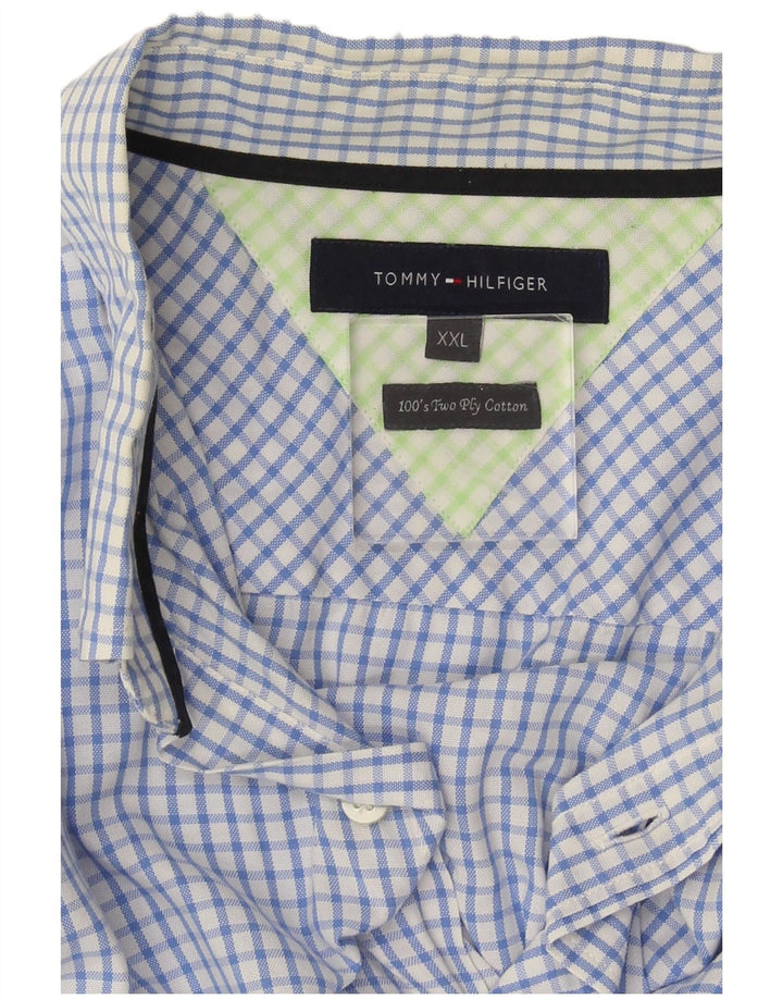 Camicia da uomo Tommy Hilfiger 2XL cotone a quadri blu