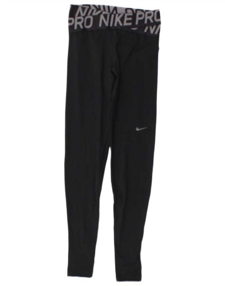 Leggings grafici Nike da donna Dri Fit UK 8 piccoli poliestere nero