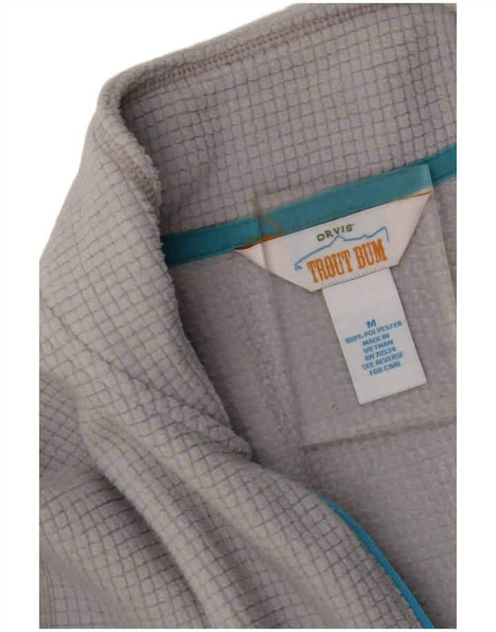 Maglione in pile da uomo ORVIS con zip e collo in poliestere grigio medio